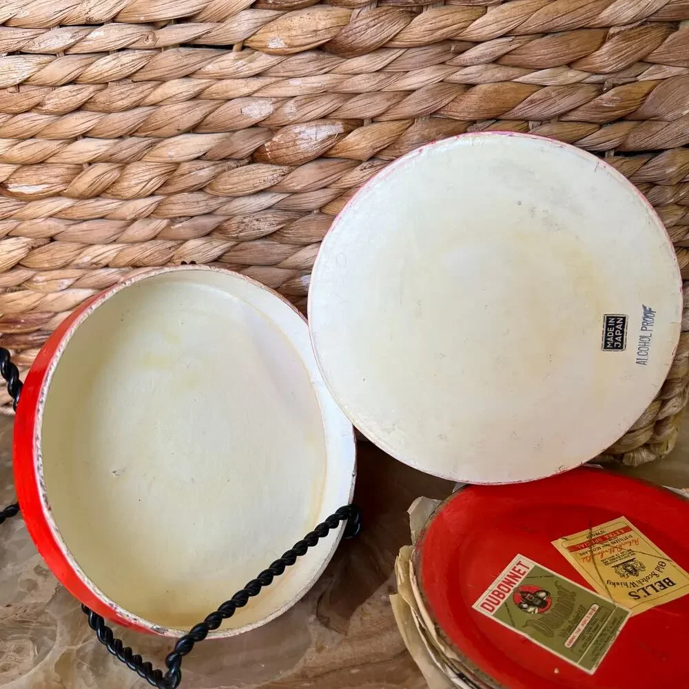 Red Coaster Set in Box: Made in Japan: Vtg